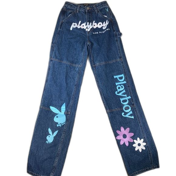 PLAYBOY Denim - Playboy Pacsun carpenter cargo blue jeans size 23 high rise Los Angeles